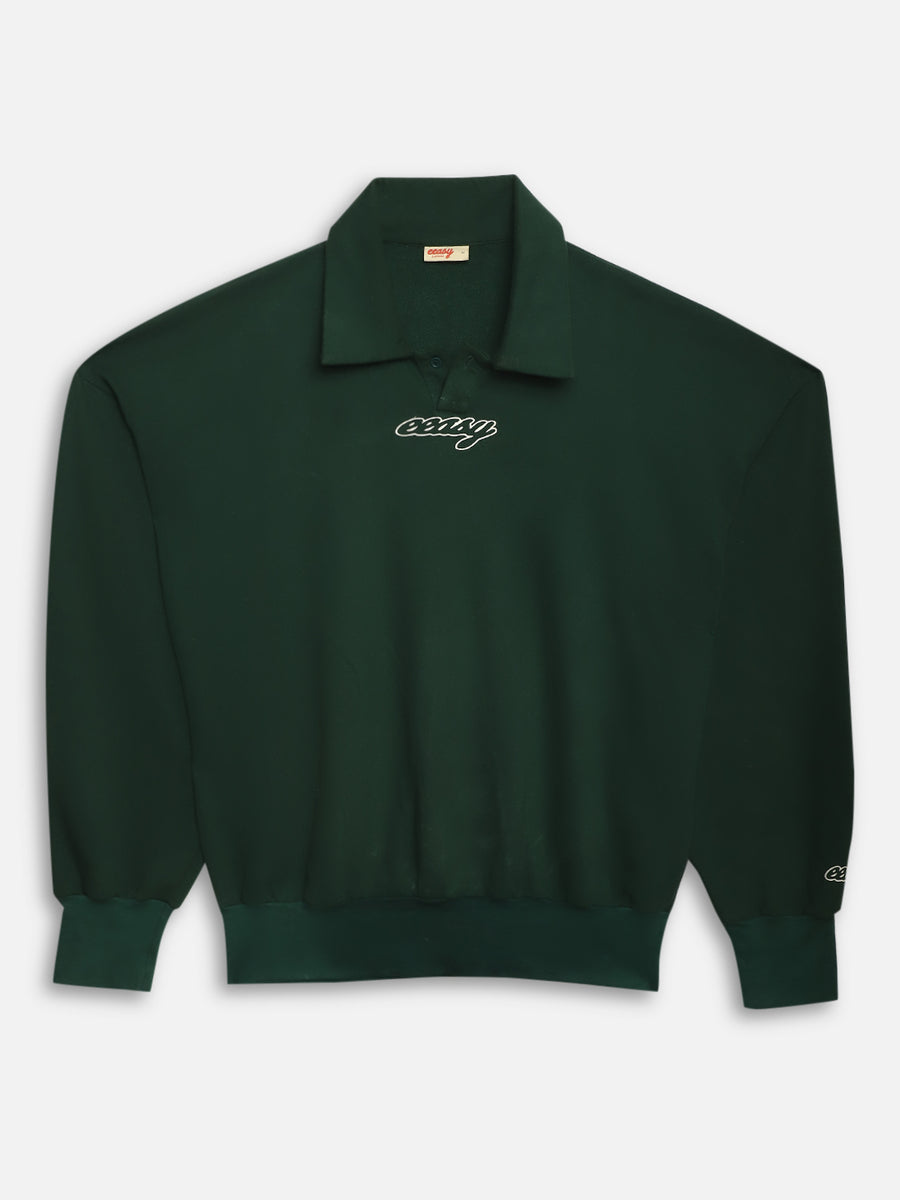 GREEN WIDE SPREAD COLLOR  SWEATSHIRT